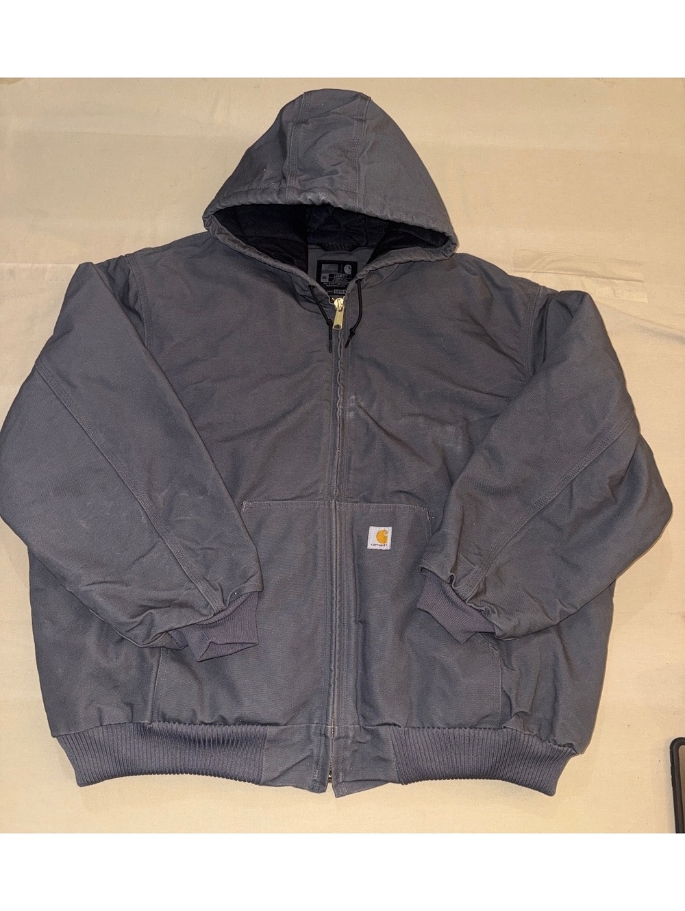 Carhartt Men's 3XL Loose Fit Hooded Work Jacket Quilted Lining